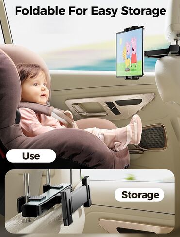 حامل قرص رئيسي للسيارة ، حامل جهاز iPad للسيارة للسيارة ، مسند رأس السيارة 360 درجة ، حامل قرص سيارة قابل للتعديل قابل للتعديل متوافق مع أقراص 4 "-11" ، iPad ، الهواتف الذكية (رمادية داكنة) in Kuwait