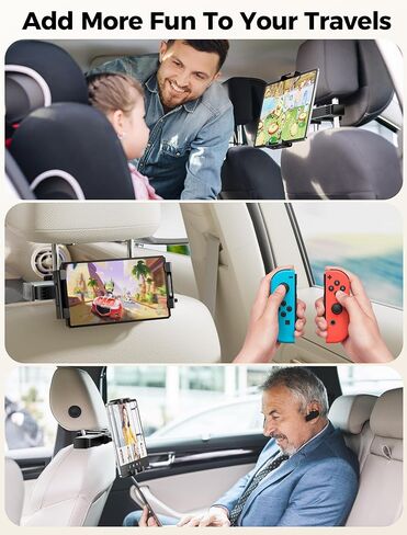 حامل قرص رئيسي للسيارة ، حامل جهاز iPad للسيارة للسيارة ، مسند رأس السيارة 360 درجة ، حامل قرص سيارة قابل للتعديل قابل للتعديل متوافق مع أقراص 4 "-11" ، iPad ، الهواتف الذكية (رمادية داكنة) in Kuwait