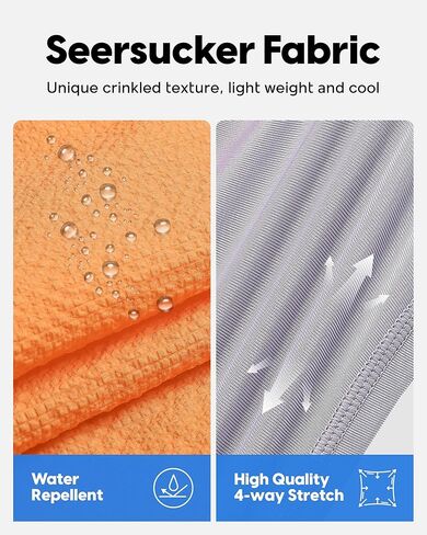 maamgic Men's Swim Trunks 5.5 inch Seersucker 2 in 1 Beach Shorts Quick Dry Bathing Suits with Compression Liner in Kuwait