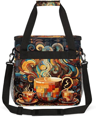 mandala flower beautiful Coffee Maker Carring Bag Travel Carrying Storage Tote Bag Compatible with Keurig K-Mini or K-Mini Plus Portable Single Serve Coffee Brewer Case with Pockets for K-cup Pods in Kuwait