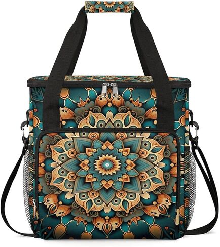 mandala flower beautiful Coffee Maker Carring Bag Travel Carrying Storage Tote Bag Compatible with Keurig K-Mini or K-Mini Plus Portable Single Serve Coffee Brewer Case with Pockets for K-cup Pods in Kuwait