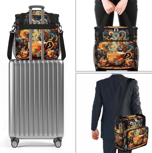 mandala flower beautiful Coffee Maker Carring Bag Travel Carrying Storage Tote Bag Compatible with Keurig K-Mini or K-Mini Plus Portable Single Serve Coffee Brewer Case with Pockets for K-cup Pods in Kuwait