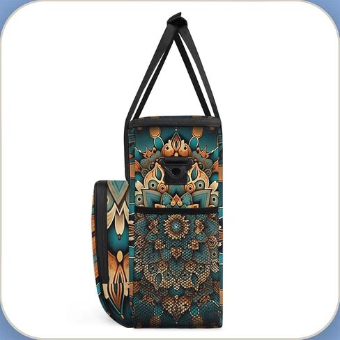 mandala flower beautiful Coffee Maker Carring Bag Travel Carrying Storage Tote Bag Compatible with Keurig K-Mini or K-Mini Plus Portable Single Serve Coffee Brewer Case with Pockets for K-cup Pods in Kuwait