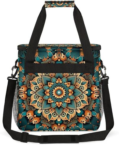 mandala flower beautiful Coffee Maker Carring Bag Travel Carrying Storage Tote Bag Compatible with Keurig K-Mini or K-Mini Plus Portable Single Serve Coffee Brewer Case with Pockets for K-cup Pods in Kuwait