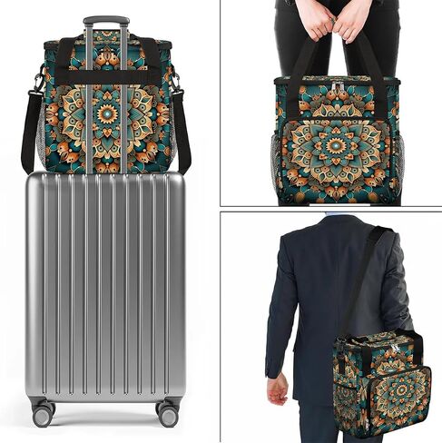 mandala flower beautiful Coffee Maker Carring Bag Travel Carrying Storage Tote Bag Compatible with Keurig K-Mini or K-Mini Plus Portable Single Serve Coffee Brewer Case with Pockets for K-cup Pods in Kuwait