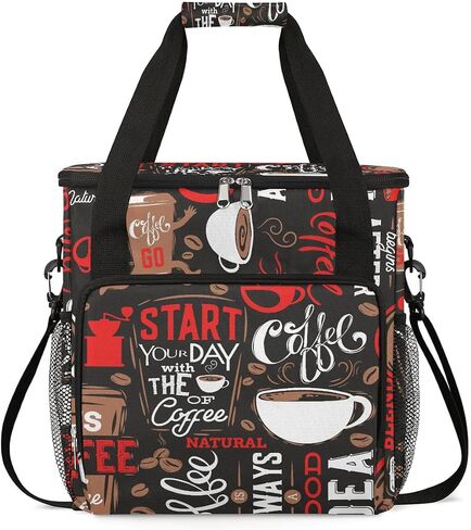 mandala flower beautiful Coffee Maker Carring Bag Travel Carrying Storage Tote Bag Compatible with Keurig K-Mini or K-Mini Plus Portable Single Serve Coffee Brewer Case with Pockets for K-cup Pods in Kuwait