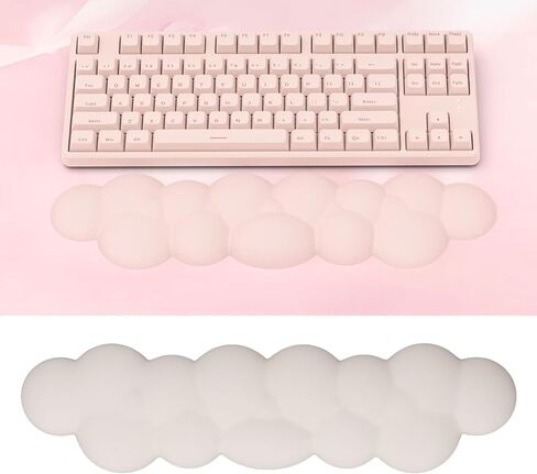 Keyboard Cloud Wrist Rest, Soft Shape PU Leather Memory Foam Cloud Wrist Rest Ergonomic Palm Rest for Keyboard, Ergonomic Wrist Pad for Gaming Typing Office (Milk White) in Saudi Arabia