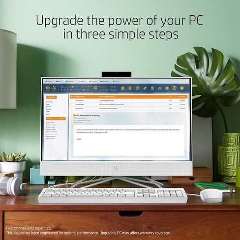 HP 2021 22 All in One Desktop, 22" FHD Display, Intel Celeron G5905T Processor, 16GB DDR4 Memory, 512GB PCIe NVMe M.2 SSD, Pop-up Webcam, DVD-RW, USB Wired Mouse & Keyboard, Windows 10 Home, White in Saudi Arabia