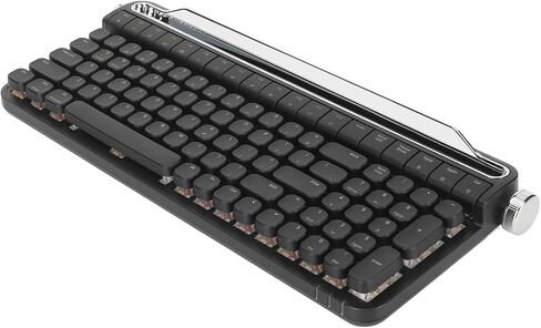 Red Switch Typewriter Mechanical Keyboard, 100 Keys RGB Backlight Retro Bluetooth Gaming Keyboard, Keyboard for for Android for iOS (Black) in Saudi Arabia
