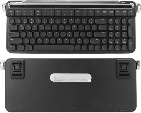 Red Switch Typewriter Mechanical Keyboard, 100 Keys RGB Backlight Retro Bluetooth Gaming Keyboard, Keyboard for for Android for iOS (Black) in Saudi Arabia