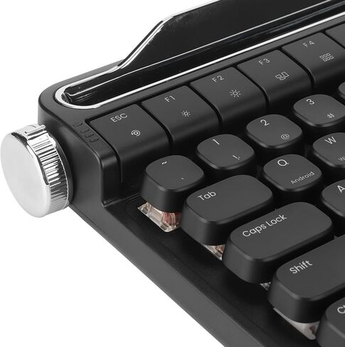 Red Switch Typewriter Mechanical Keyboard, 100 Keys RGB Backlight Retro Bluetooth Gaming Keyboard, Keyboard for for Android for iOS (Black) in Saudi Arabia