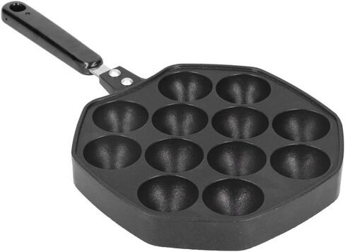 Agatige Takoyaki Maker ، 12 ثقوبًا غير محشوة بان فانكان ، ألومنيوم تاكوياكي عموم ، صينية خبز الطهي مع مقبض لصنع كرات فطيرة ، بوففيرت ، نفث ، تاكوياكي ، 13.4x7.1 × 1in in Kuwait