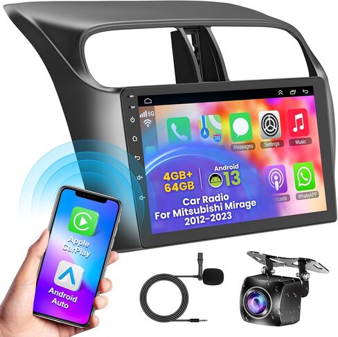 4G+64G Android 13 Car Stereo for Mitsubishi Mirage 2012-2023 مع Carplay Android Auto ، طقم Radio Screen Radio 9 " in Kuwait