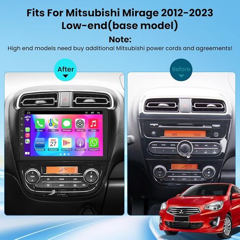 4G+64G Android 13 Car Stereo for Mitsubishi Mirage 2012-2023 مع Carplay Android Auto ، طقم Radio Screen Radio 9 " in Kuwait
