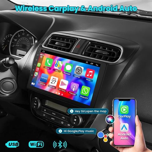 4G+64G Android 13 Car Stereo for Mitsubishi Mirage 2012-2023 مع Carplay Android Auto ، طقم Radio Screen Radio 9 " in Kuwait