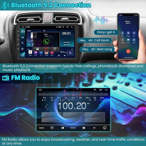 4G+64G Android 13 Car Stereo for Mitsubishi Mirage 2012-2023 مع Carplay Android Auto ، طقم Radio Screen Radio 9 " in Kuwait