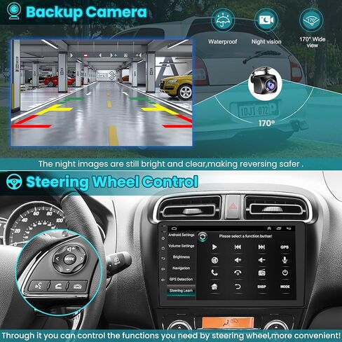 4G+64G Android 13 Car Stereo for Mitsubishi Mirage 2012-2023 مع Carplay Android Auto ، طقم Radio Screen Radio 9 " in Kuwait