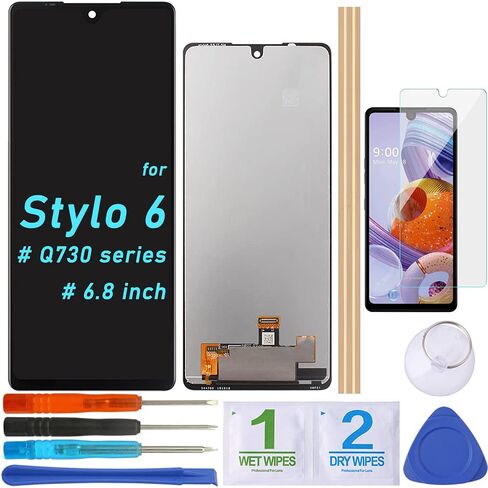 LCD Screen Replacement Touch Display Digitizer Assembly for LG Stylo 6 Q730 LM-Q730 Q730AM Q730TM Q730NM (6.8"-Black) in Kuwait