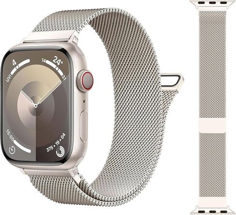 Stainless Steel Milanese Loop Compatible with Watch Band 46mm 42mm 44mm 45mm 49mm 38mm 40mm 41mm men and women, Mesh Magnetic Clasp Replacement for iWatch Bands Ultra Series 10 9 8 7 SE 6 5 4 3 2 1 in Saudi Arabia