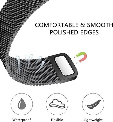 Stainless Steel Milanese Loop Compatible with Watch Band 46mm 42mm 44mm 45mm 49mm 38mm 40mm 41mm men and women, Mesh Magnetic Clasp Replacement for iWatch Bands Ultra Series 10 9 8 7 SE 6 5 4 3 2 1 in Saudi Arabia
