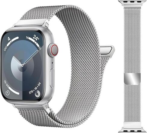 Stainless Steel Milanese Loop Compatible with Watch Band 46mm 42mm 44mm 45mm 49mm 38mm 40mm 41mm men and women, Mesh Magnetic Clasp Replacement for iWatch Bands Ultra Series 10 9 8 7 SE 6 5 4 3 2 1 in Saudi Arabia