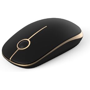 Unipows Wireless Mouse - 2.4G Slim Portable Computer Mouse with Nano Receiver, Less Noise Mobile Optical Mice for Notebook, PC, Laptop, Computer, Mac - Black Blue
