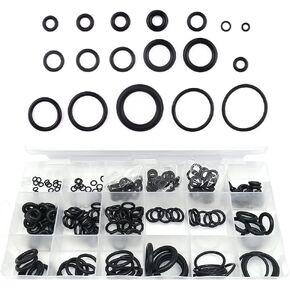 225PCS O Ring Kit Set,18 Size Rubber O Ring Assortment Hose Washers,Great for Automotive Repair,Faucet Repair Kit,Air or Gas Connections Car Accessories