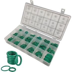 gunhunt 270 PCS Car Seal Ring Classification Kit, 18 Sizes of High Pressure and High Temperature Resistant Rubber O-Rings, Car Air Conditioner A/C Repair Gasket Seal Ring, Universal for Cars (Green)