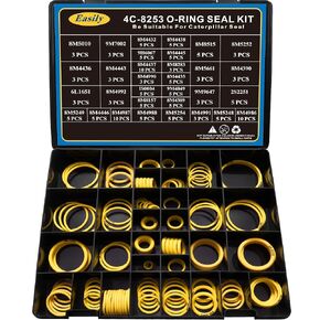 4C-8253 Seal O-Ring Kit, Silicone 90, Hydraulic Hose Fitting Orings, Fits CAT Caterpillar Excavator 2701533 4C8253 Replacement