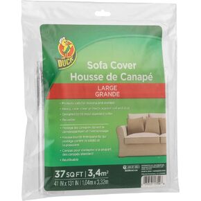 Duck Brand Sofa Cover for Moving and Storage, Large, 41" x 131", Clear (1139735)