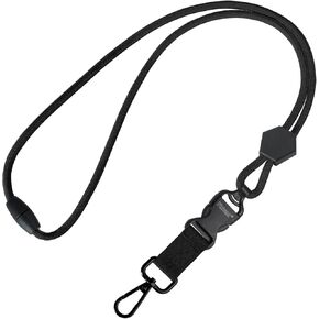Breakaway Neck Lanyards for ID Badges, Adjustable Sturdy Round Cord Heavy Duty Key Lanyard with Detachable Buckle for Men Women Car Keys Card Holder (Black)