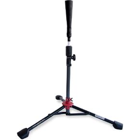 PowerNet Baseball Softball Batting Tee | Hitting Drill Coaching Aid | Adjustable Height 27.5" - 44" | Portable Collapsible | Rubber Top | Extra Wide Base