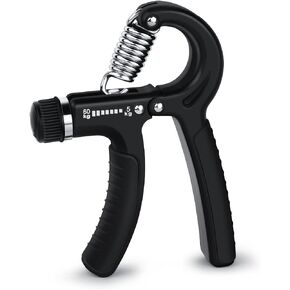 1 Pcs Hand Grip Strengthener Exerciser Hand Workout Squeezer, Adjustable Resistance 11-132 lbs Forearm Exerciser (5-60kg), Finger Stretcher for Home Gym Athlete Muscle Building and Hand Rehabilitation Exercising (Black)