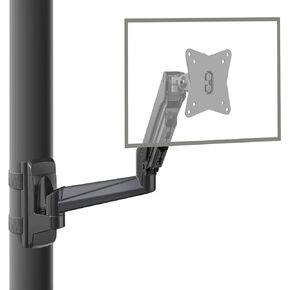 CondoMounts CLMMMAB2022 Full Motion Pillar Monitor Mount | WorkBench Monitor Mount | Pallet Rack | NO Drill | GAS Spring Arm with VESA Plate | Pillar Mount | Holds 18lbs | Up to 32-in. Monitor | Black