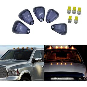 5 قطع استبدال عدسة أضواء التخليص للسقف العلوي لـ F150 F250 F350 F450 F550 Super Duty (عدسة دخان + مصباح LED كهرماني) in Kuwait