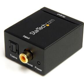 StarTech.com SPDIF Digital Coaxial or Toslink Optical to Stereo RCA Audio Converter - Digital Audio Adapter (SPDIF2AA),Black