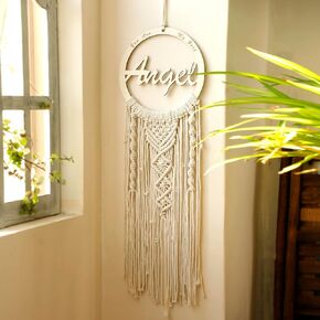 Artilady Macrame Wall Hanging - Large Lotus Dream Catcher with Healing Crystal Stone Boho Home Nursery Bedroom Wall Decor Birthday Christmas Thanksgiving Wedding Gifts for Women Teen Girls