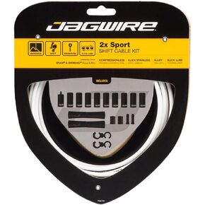 Jagwire 2X Sport Shift Adult Unisex Shift Cable and Sheath Kit, White, One Size