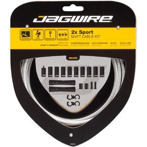 Jagwire 2X Sport Shift Kit Adult Unisex Shift Cable and Sheaths, Silver, One Size