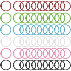 Plastic Binder Rings Colorful Office Book Rings Flexible Loose Leaf Rings for Keychain Scrapbooks Index Cards Document Organizer(60pc,3 Sizes, 7 Colors)