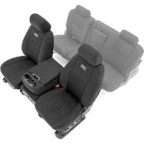 Rough Country Neoprene Front Seat Covers for 07-13 Chevy Silverado 1500/11-13 2500 HD Ext Cab - 91032, Black
