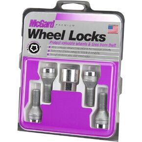McGard 27178 Chrome Bolt Style Cone Seat Wheel Locks (M12 x 1.5 Thread Size) Set of 4, Black