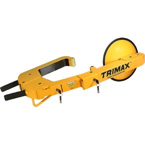TRIMAX TWL400 Larger Ultra-Max Adjutable Wheel Lock with Disc Cover Free Pad Lock, Yellow