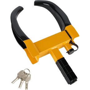Trailer Security Adjustable Tire Lock Anti Theft Trailer Wheel Lock for Trailers Car SUV Boat Motorcycle Golf Cart Great Deterrent, Wheel Clamp Lock with Keys