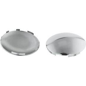Chrome Front Hub Cap Kit - 2 Pc Pack, for Semi Truck Trailer and More, 6 Uneven Notches with 7/16" Lips, with pre-Installed Clips - Universal Fit