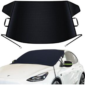 غطاء الزجاج الأمامي للسيارة من توينكل ستار للثلج والثلج، أغطية الزجاج الأمامي الشتوية من قماش أكسفورد 600D لإزالة الجليد، ملحقات السيارة الشتوية لحماية الزجاج الأمامي القياسية (75 × 42 بوصة) in Kuwait