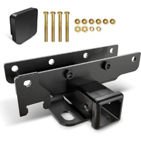 for Jeep Wrangler Tow Hitch Trailer Kit Compatible with 2018 2019 2020 2021 2022 2023 2024 Jeep Wrangler JL JLU Hitch Receiver with Cover, 2 Inch Rear Bumper Towing Combo (2 Door & 4 Doors)