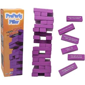 the Adult Drinking Game for Parties or Game Night, Adults Only Stacking Blocks Game, Bachelorette Drinking Tower Game, Party Game; 21+