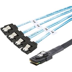 جاكوبس بارتس ميني SAS إلى 4-SATA SFF-8087 كابل داخلي متعدد المسارات للأمام، 1.6 قدم