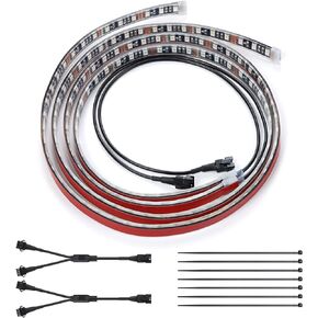 2 قطعة 4 أقدام تحت التوهج RGB LED شرائط إضاءة تيار مستمر 12 فولت للدراجات النارية Trikes المقطورات عربات الغولف ATVs UTVs ، SPT-4FT
